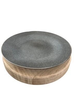 Grainhouse Speckled Rustic Gray Coupe Dinner Plate Stoneware Matte Finish